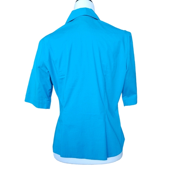 Como blue shirt blouse elbow length sleeve size 10 - Picture 2 of 12